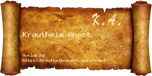 Krautheim Anett névjegykártya
