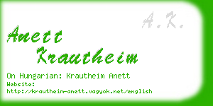 anett krautheim business card